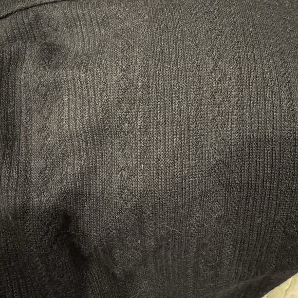 Wild Fable Women Small Trendy Square Neck Black Long Sleeve Pointelle Shirt New - Picture 4 of 8